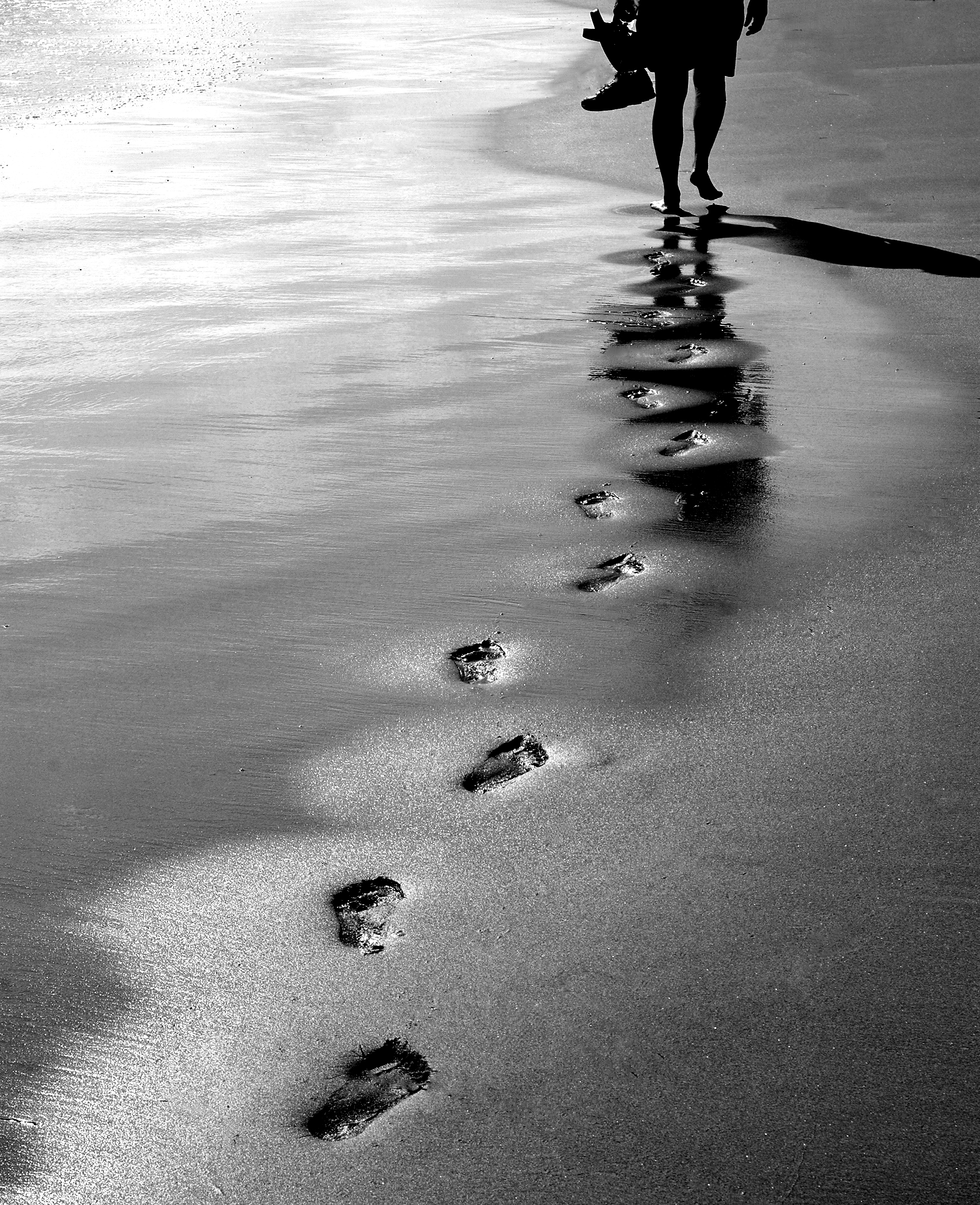 Footprints in the sand shutterbug